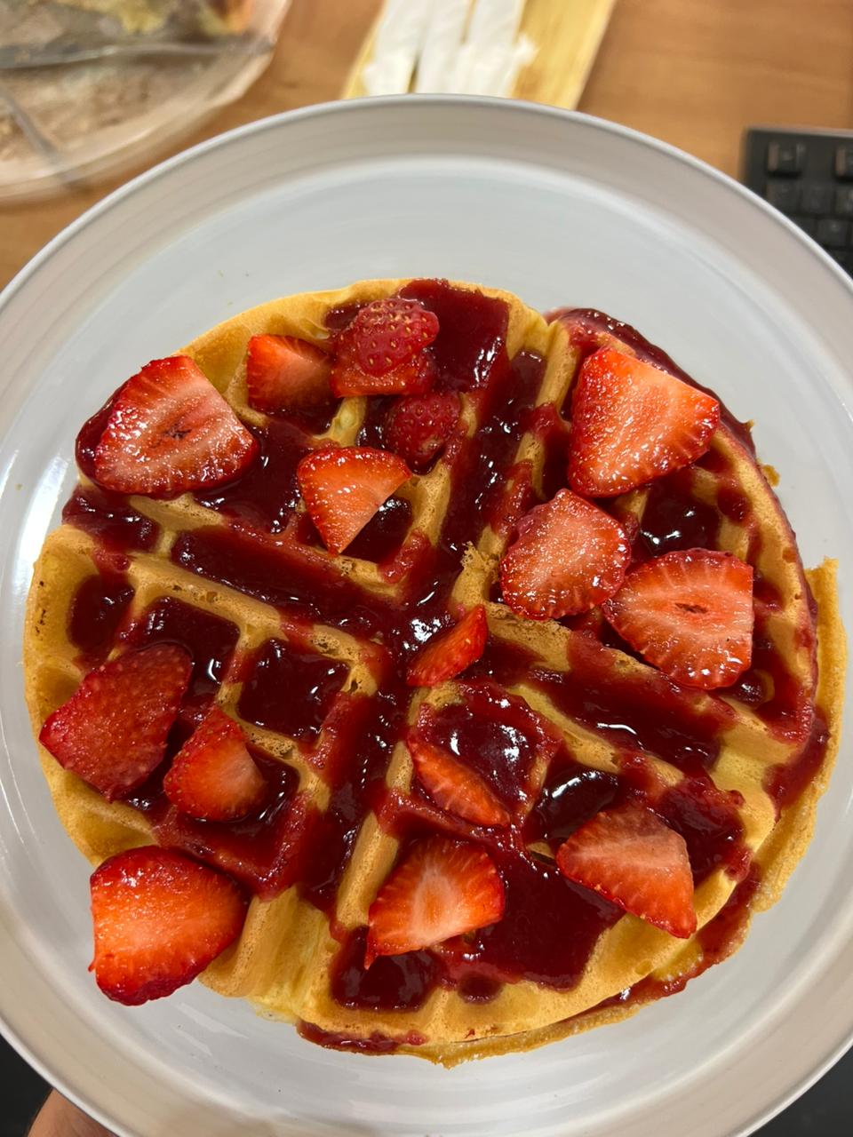Strawberry Syrup Waffle